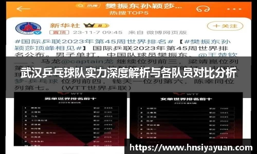 武汉乒乓球队实力深度解析与各队员对比分析